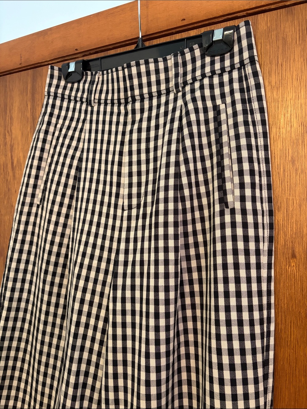 Everlane Way-High Drape Pant in Black and White Gingham Size 2S - Picture 6 of 9